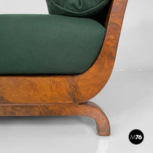 Carica l&#39;immagine nel visualizzatore di Gallery, Daybed in green fabric and wood, 1940s
