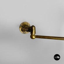 将图片加载到图库查看器，Wall lamp in brass and glass, 1940s
