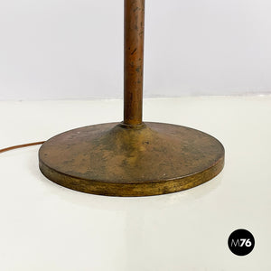 Floor lamp in brass and metal, 1940s