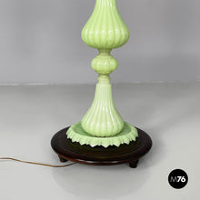 Load image into Gallery viewer, Floor lamp in fabric and green opaline glass, 1930s
