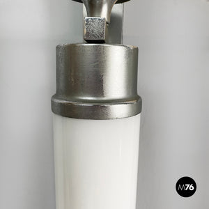Wall lamps in opaline glass and metal, 1930s
