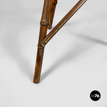 Load image into Gallery viewer, Pedestal in brown leather and bamboo, 1930s

