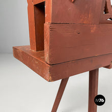 画像をギャラリービューアに読み込む, Bench in red wood, 1930s
