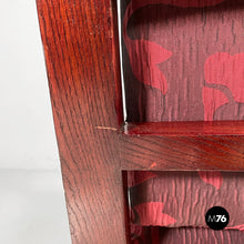 画像をギャラリービューアに読み込む, Armchair in wood and red fabric, 1930s

