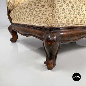 Armchairs in wood and fabric, 1930s