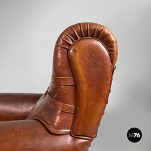 Load image into Gallery viewer, Armchairs in brown leather, 1920s
