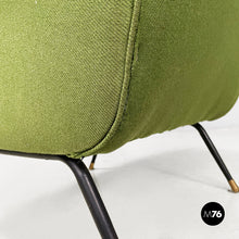 Load image into Gallery viewer, Armchairs in green fabric, 1950s
