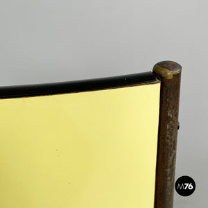 Chair in light yellow laminate and black metal, 1960s