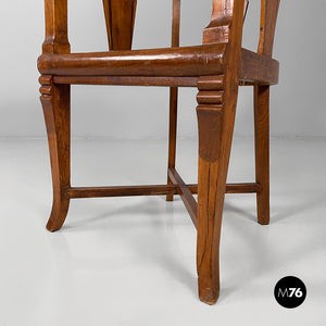 Tub chair in wood and straw, 1930s
