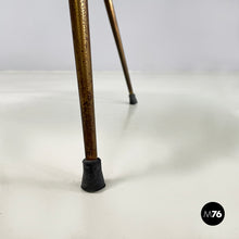 画像をギャラリービューアに読み込む, Chair in brass and brown fabric, 1950s
