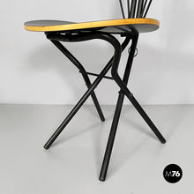 画像をギャラリービューアに読み込む, Folding chair in black wood and metal, 1980s
