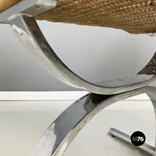 Load image into Gallery viewer, Chairs in straw and steel, 1970s
