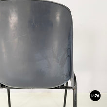 将图片加载到图库查看器，Stackable chairs in grey  plastic and black metal, 2000s

