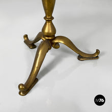 Load image into Gallery viewer, Coffee table in brass and wood with marble effect, 1960s
