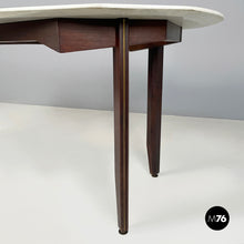 Charger l&#39;image dans la galerie, Dining table in marble, wood and bass, 1960s
