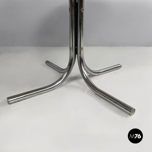 Dining table in red marble and steel, 1970s