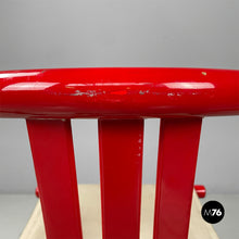 Load image into Gallery viewer, Red wood and fabric folding tub chair, 1980s
