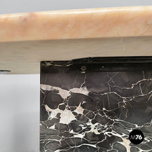 Load image into Gallery viewer, Wall console in black and pink marble, 1980s
