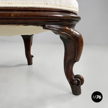 将图片加载到图库查看器，Wooden and white fabric armchairs, 1930s
