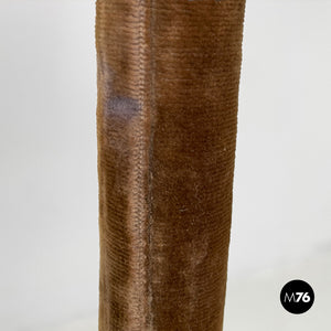 Velvet and brass floor lamp, 1940s