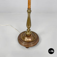 Load image into Gallery viewer, Velvet and brass floor lamp, 1940s
