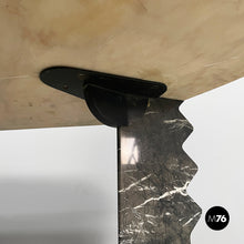 Load image into Gallery viewer, Wall console in black and pink marble, 1980s
