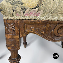 Charger l'image dans la galerie, Wooden armchairs with floral fabric, late 19th century
