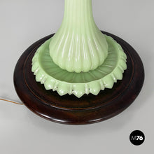 Load image into Gallery viewer, Floor lamp in fabric and green opaline glass, 1930s
