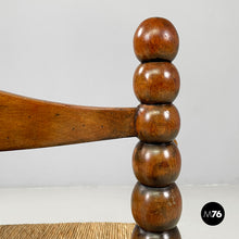 将图片加载到图库查看器，Armchairs in wood and straw, 1960s
