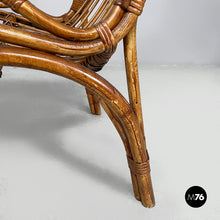 Load image into Gallery viewer, Armchairs with armrest in rattan, 1960s
