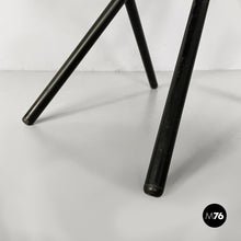 画像をギャラリービューアに読み込む, Folding chair in black wood and metal, 1980s
