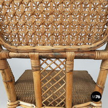 Carica l'immagine nel visualizzatore di Gallery, Chairs in rattan and light blue rattan, early 1900s
