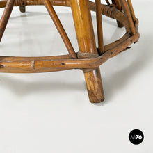 Load image into Gallery viewer, Round coffee table in rattan, 1960s
