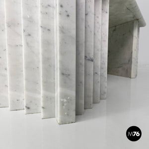 Rectangular coffe table in white marble by Carlo Scarpa, 1980s
