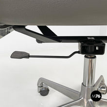 Load image into Gallery viewer, Dark grey leather office chair by Charles and Ray Eames for ICF, 1970s
