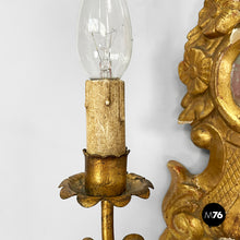 Load image into Gallery viewer, Wall lamps in gilded wood and mirror, 1700s
