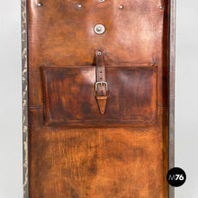 Load image into Gallery viewer, Wardrobe in brown leather and metal, 1980s
