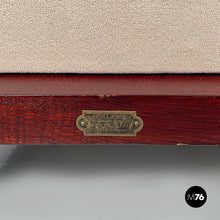 将图片加载到图库查看器，Armchair in wood and beige fabric, 1930s
