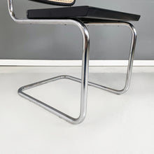 将图片加载到图库查看器，Chair in straw, black wood and steel, 1960s
