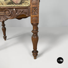 Charger l'image dans la galerie, Wooden armchairs with floral fabric, late 19th century
