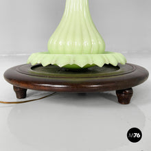 Load image into Gallery viewer, Floor lamp in fabric and green opaline glass, 1930s
