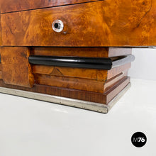 将图片加载到图库查看器，Asymmetrical wooden sideboard with glass display cabinet, 1920s
