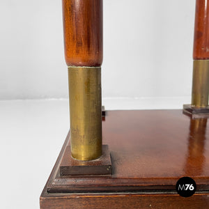 Pedestal in wood and brass, mid 1800s