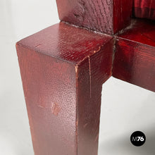 画像をギャラリービューアに読み込む, Armchair in wood and red fabric, 1930s
