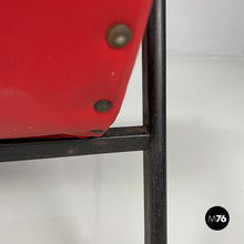 Load image into Gallery viewer, Armchair in red sky and black metal, 1960s
