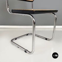 Carica l&#39;immagine nel visualizzatore di Gallery, Chair in straw, black wood and steel, 1960s
