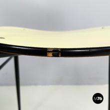 Charger l&#39;image dans la galerie, Chair in light yellow laminate and black metal, 1960s
