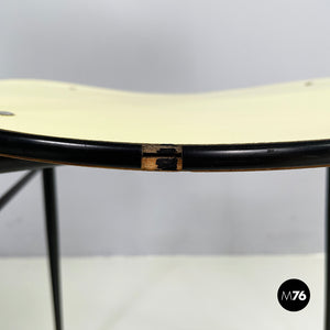 Chair in light yellow laminate and black metal, 1960s