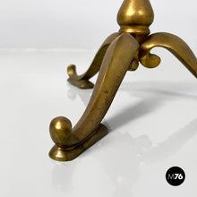 Load image into Gallery viewer, Coffee table in brass and wood with marble effect, 1960s
