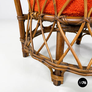 Rattan cockpit armchairs, 1970s